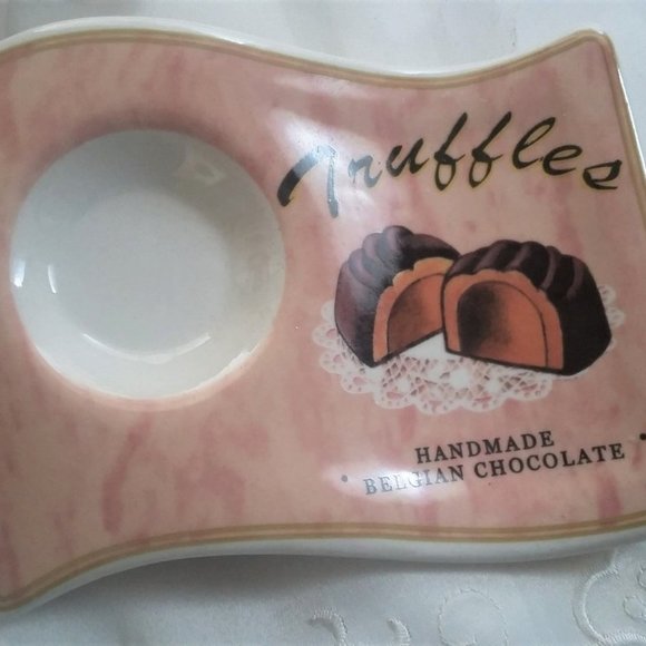 CERAMIC Espresso Cup and Saucer Set - Chocolate Themed - Picture 3 of 5